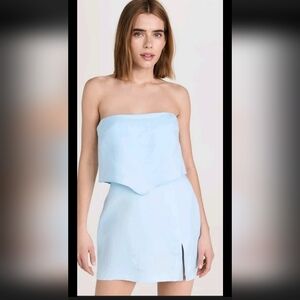 Amanda Uprichard Matea  Skort Romper POWDER BLUE Sz S / 100% AUTHENTIC